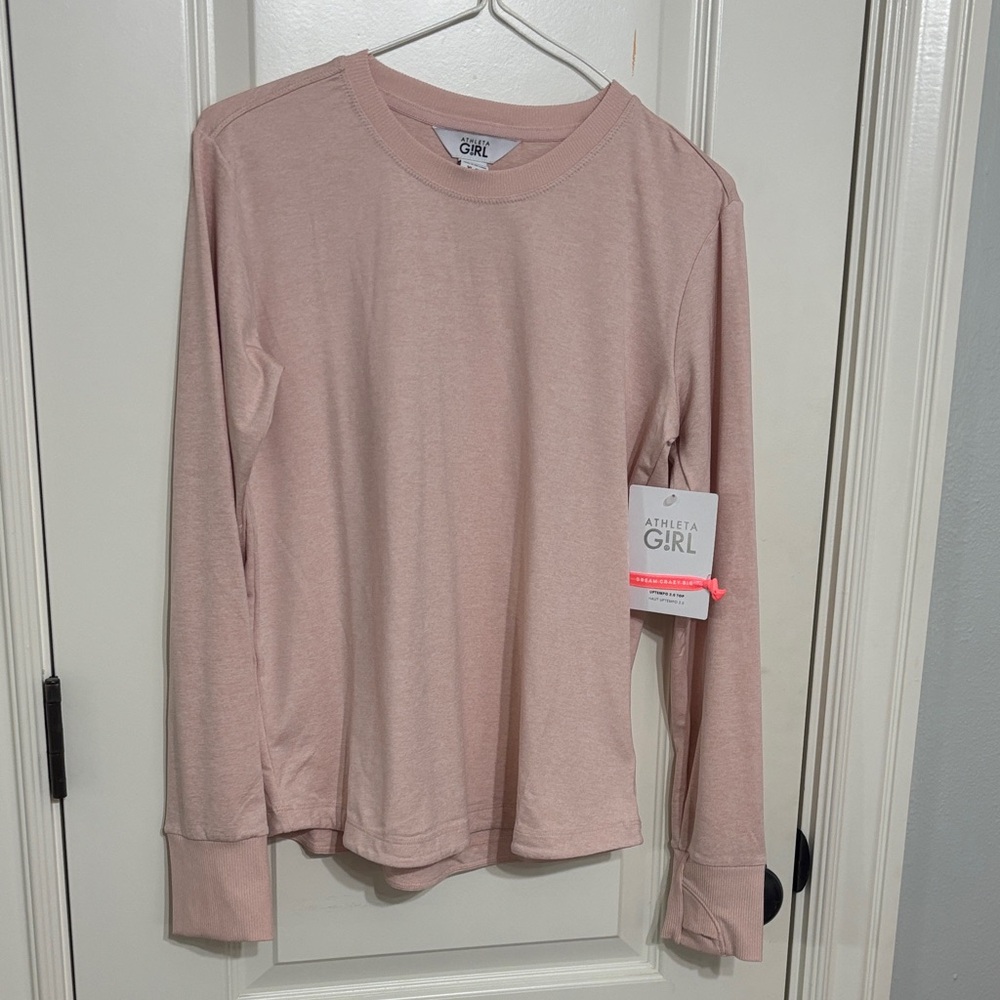 Athleta Light Pink Long Sleeve Tee
